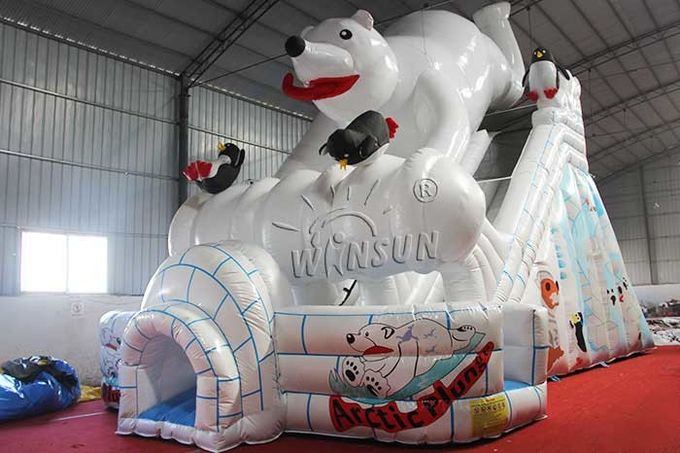 КЭ скольжения полярного медведя сделанный материал ПВК тематического большого раздувного стандартный
